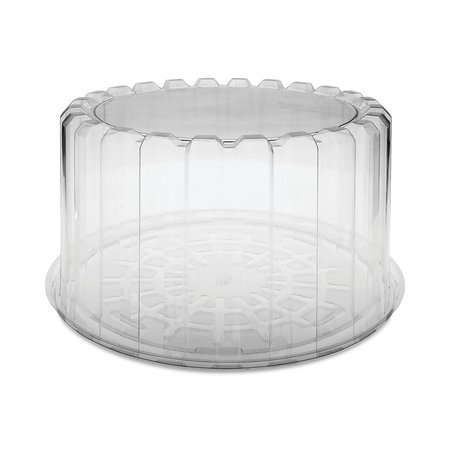 PACTIV EVERGREEN Plastic Cake Container, Deep 8" Cake Container, 9.25" Diameter x 5" H, Clear, 100PK YCI898010000